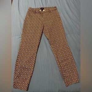 H&M Brown and White Patterned Pants